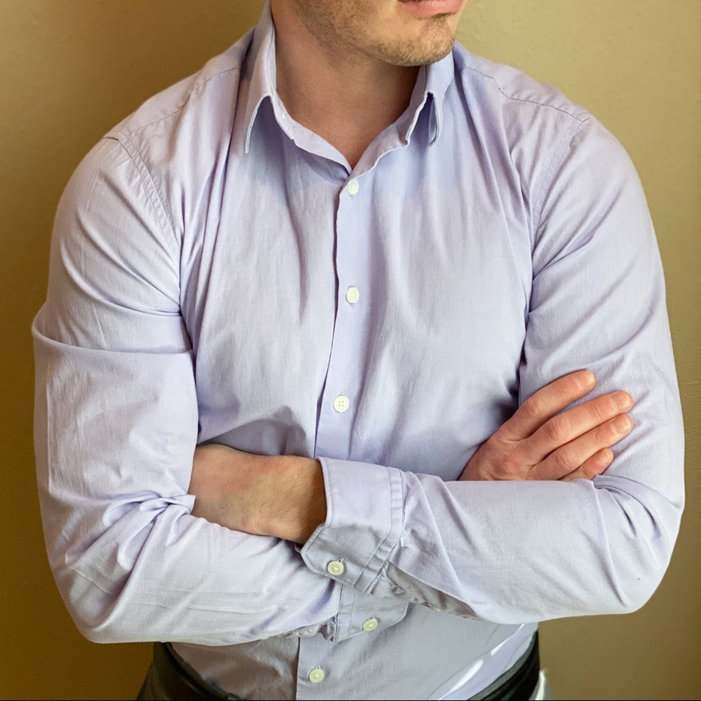 Express Athletic Fit Lavender Dress Shirt